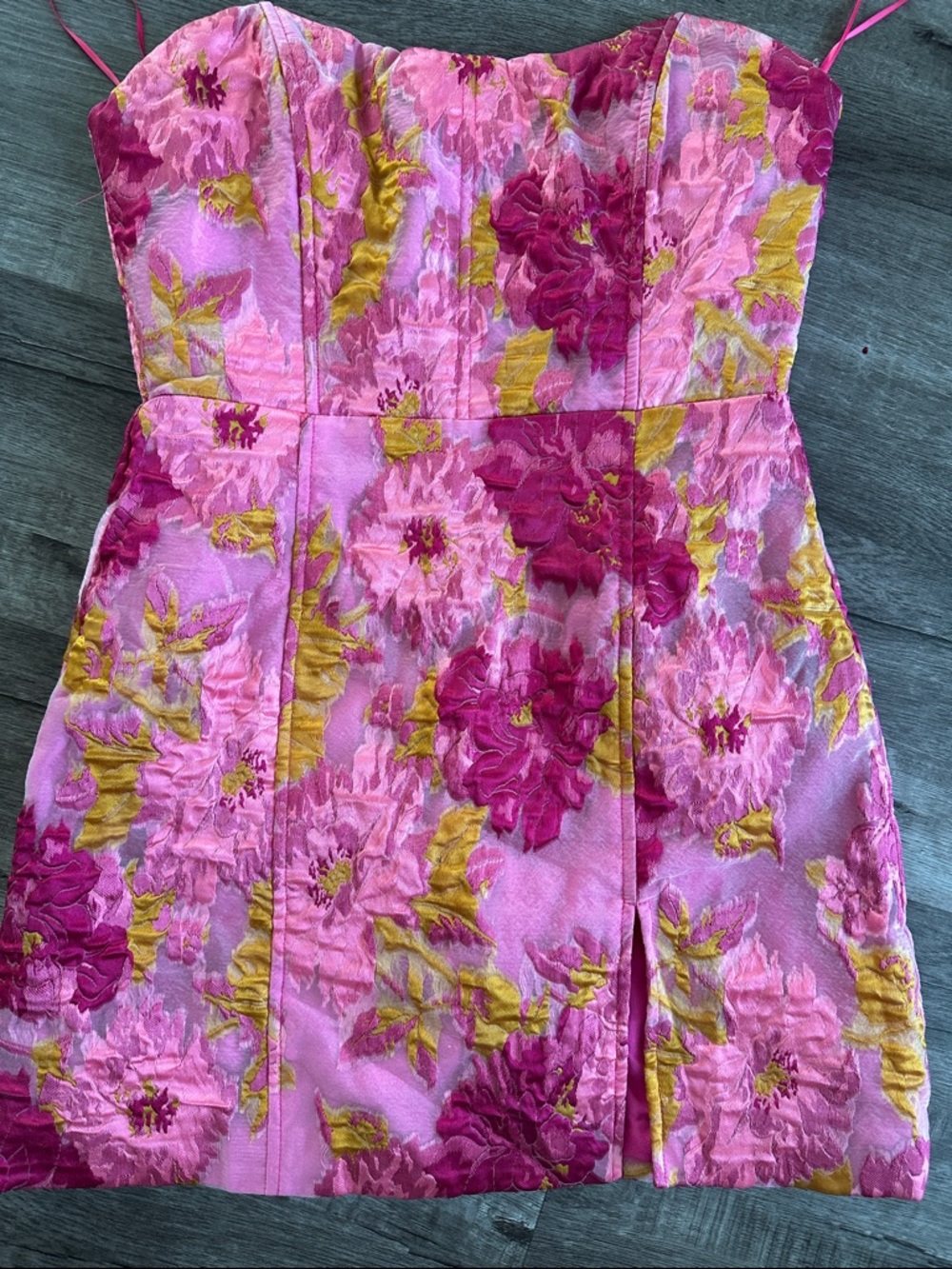 Strapless Pink Floral showpo Mini Dress